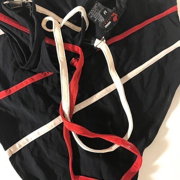 Versace Sport Bathing Suit Size Medium Vintage Stripe One Shoulder Couture - Picture 8 of 8